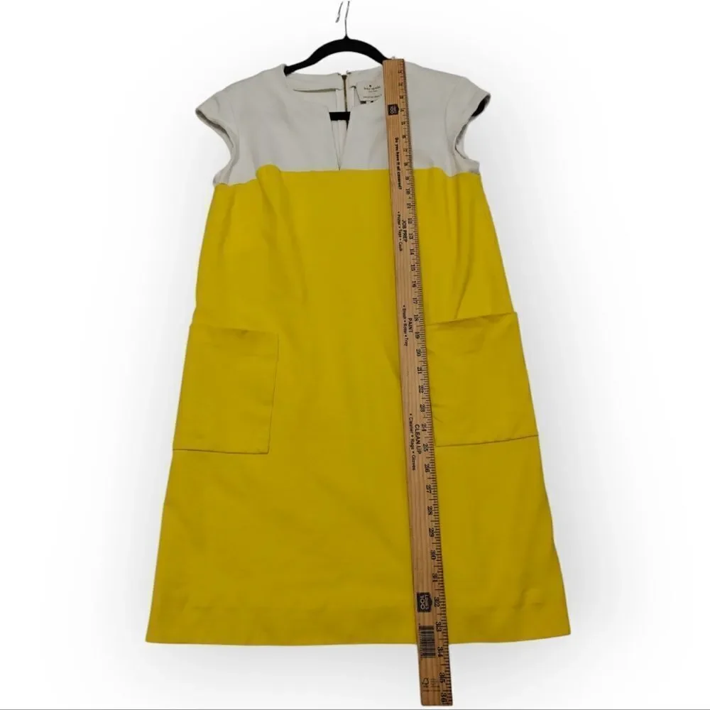 Kate Spade Yellow A-Line Mini Dress with Raglan Cap Sleeves Pockets Sz S